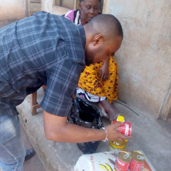 presents some items to village mothers