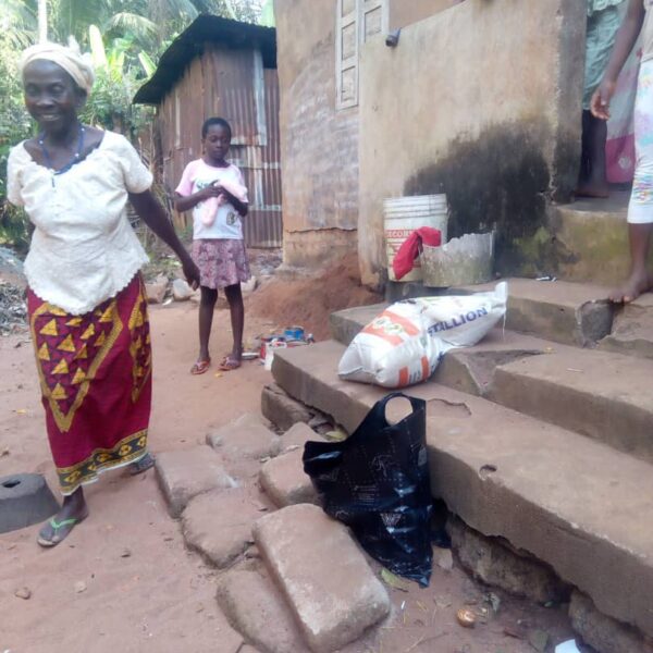 presents some items to village mothers