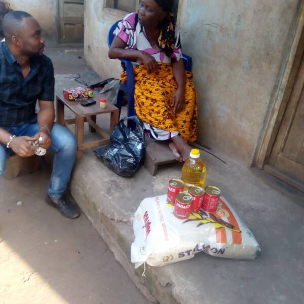 presents some items to village mothers