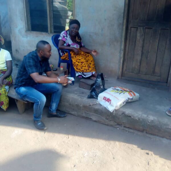 presents some items to village mothers