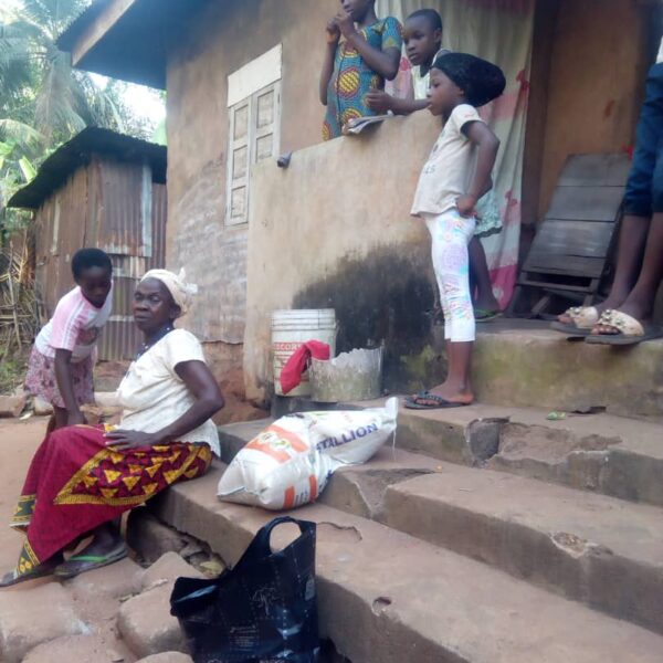 presents some items to village mothers