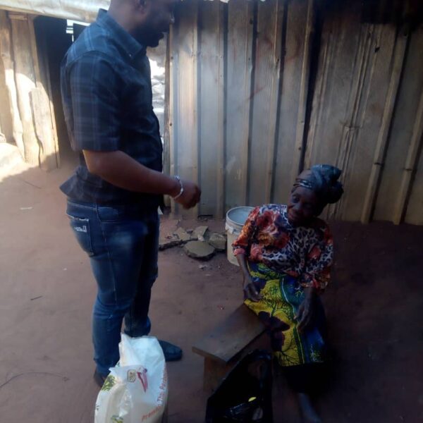 presents some items to village mothers